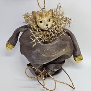 NEW VINTAGE Katherine's Collection Cat Bell Silver Bag Ornament Wayne Kleski